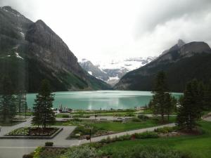 View of Lake Louise out of our window at the Chateau Fairmont